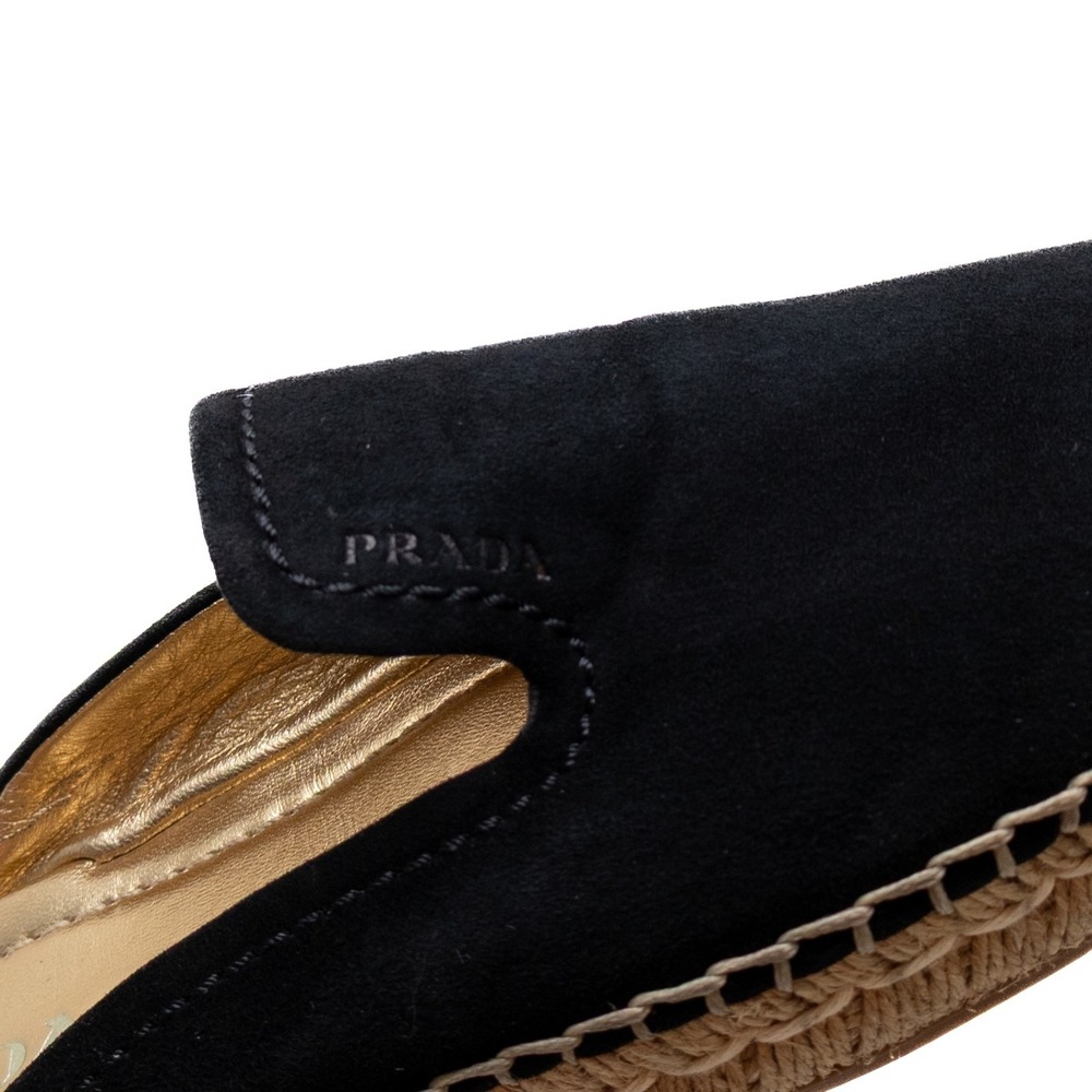 Prada Black Suede Espadrille Mule - Picture 10 of 10